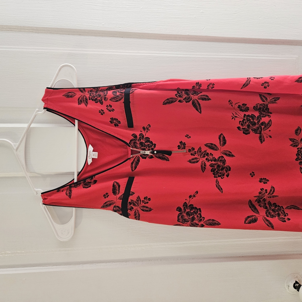 Red Floral Sleeveless Dress